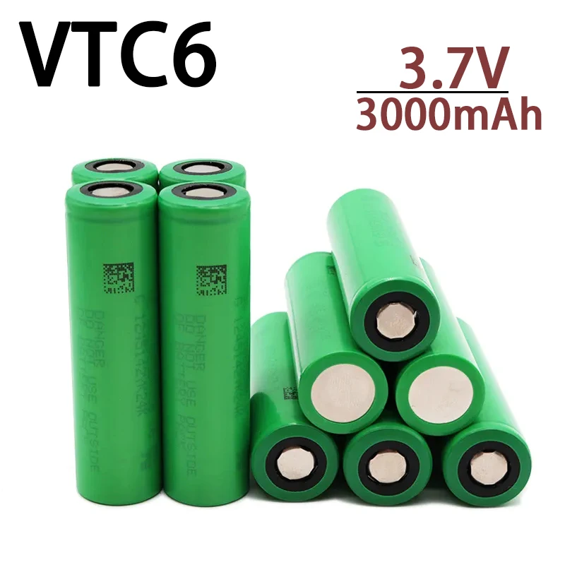 

New Original 18650 Battery VTC6 3.7V 3000mAh 18650 Rechargeable Battery Us18650 Vtc6 3000MAH 30A Colored Lamp Toy Tool