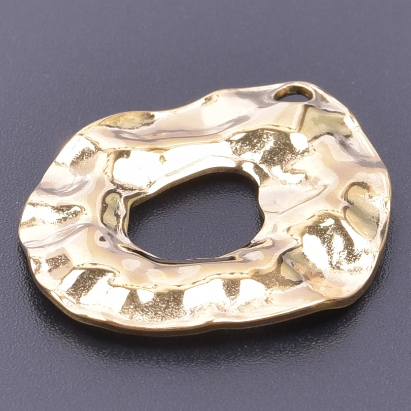 3pcs/Lot Stainless Steel Charms For Earrings Making Supplies Metal Jewelry Irregular Geometry Hollow Round Pendants Accessories