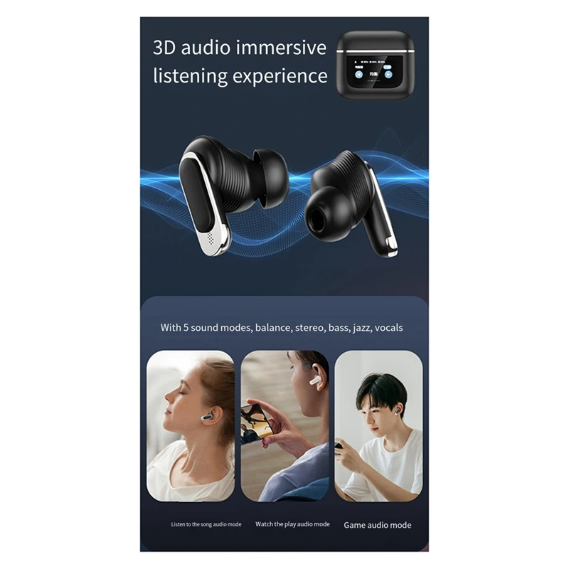TWS Bluetooth 5 3 Bluetooth-наушники-вкладыши V8 Полноцветный Сенсорный экран настоящая