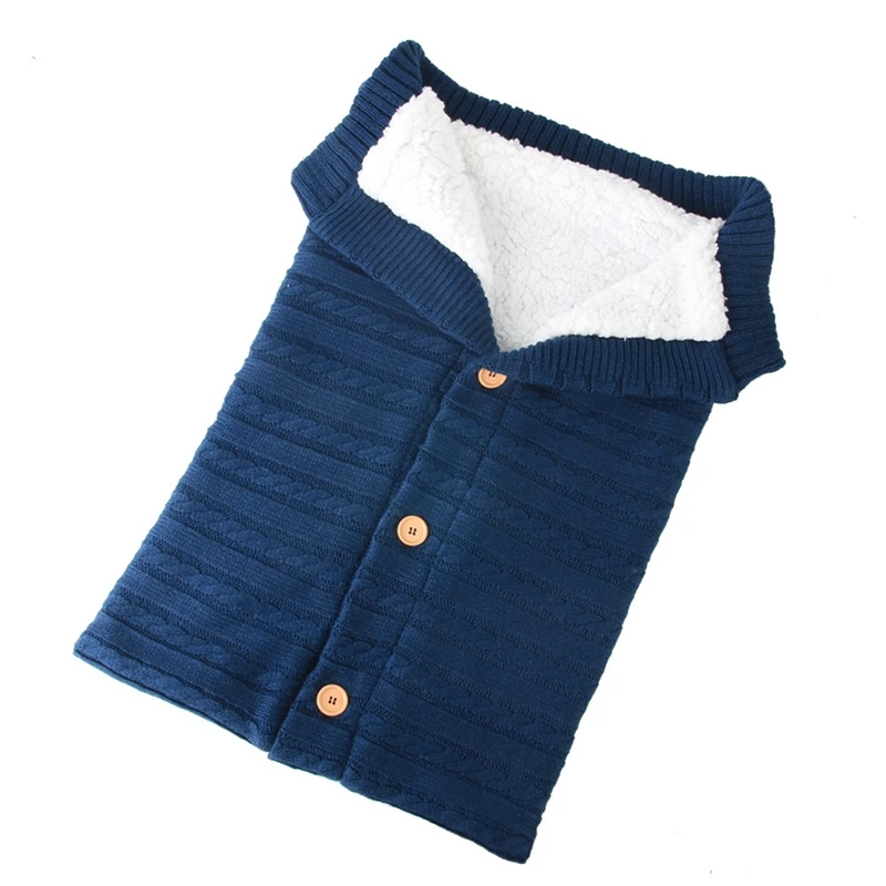 

Baby Sleeping Blanket Soft Thick Wool Knitted Stroller Wrapped Baby Accessories Blanket Unisex