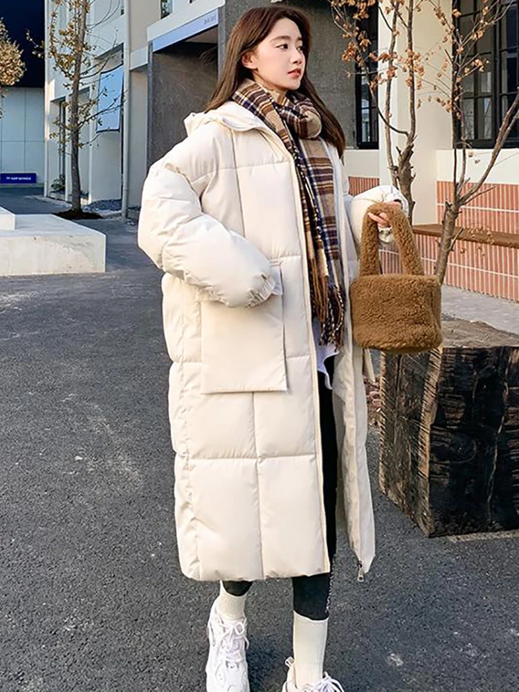AOSSVIAO Long Parkas Winter Puffer Jacket Women 2022 Thicken Warm Bubble Coat Oversized Outerwear Korean Autumn Casual Jackets