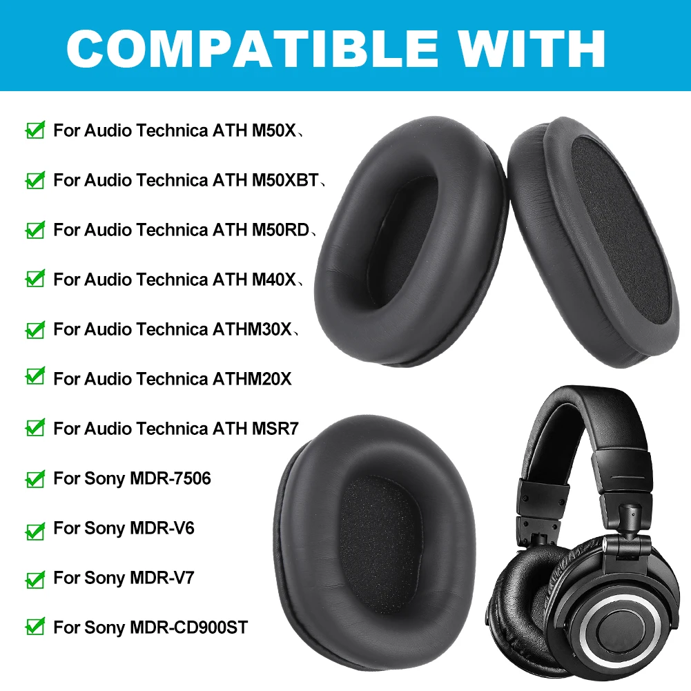 Сменные амбушюры для Audio Technica ATH M50X M50XBT M50RD M40X M30X M20X MSR7