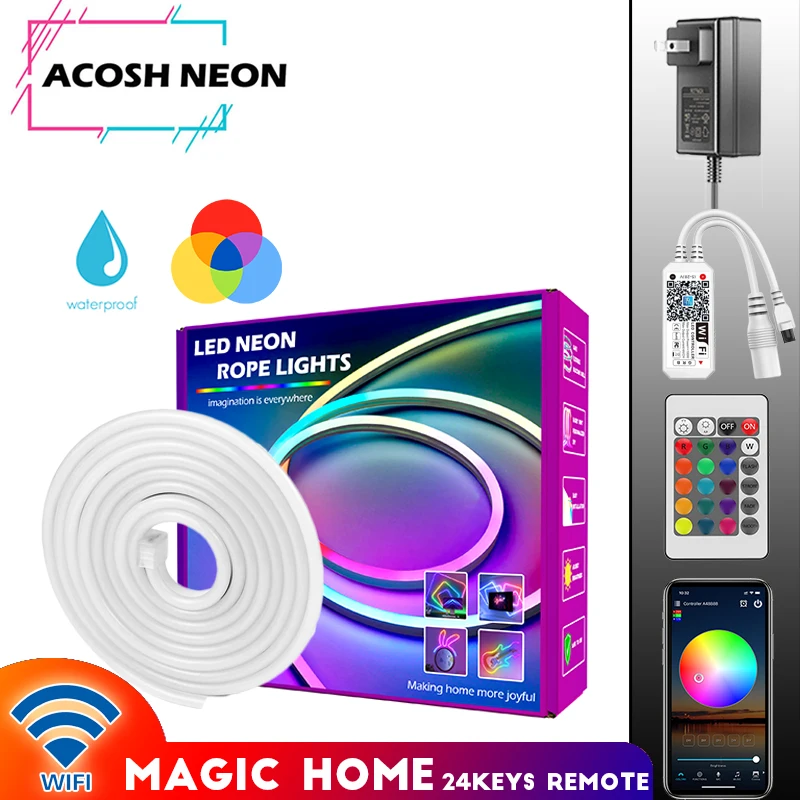 

10M/32.8FT LED Tuya NEON Light Voice Control Music Sync RGB Led Lighting TV Backlight Light E-Sports Room Atmosphere Lighting