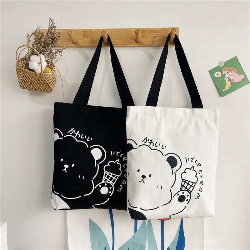 

Canvas Bag Women's Single Shoulder 2021 New High-capacity Korean Student Schoolbag Multipurpose Student Shopping Bag