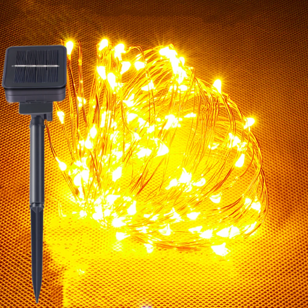 Solar String Fairy Lights 8Modes 7M 12M  LED Waterproof Outdoor Garland Solar Power Lamp Christmas For Garden Decoration
