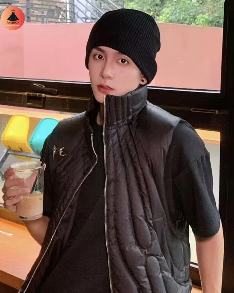 Зимний мужской женский брендовый пуховый жилет с высоким воротником теплый