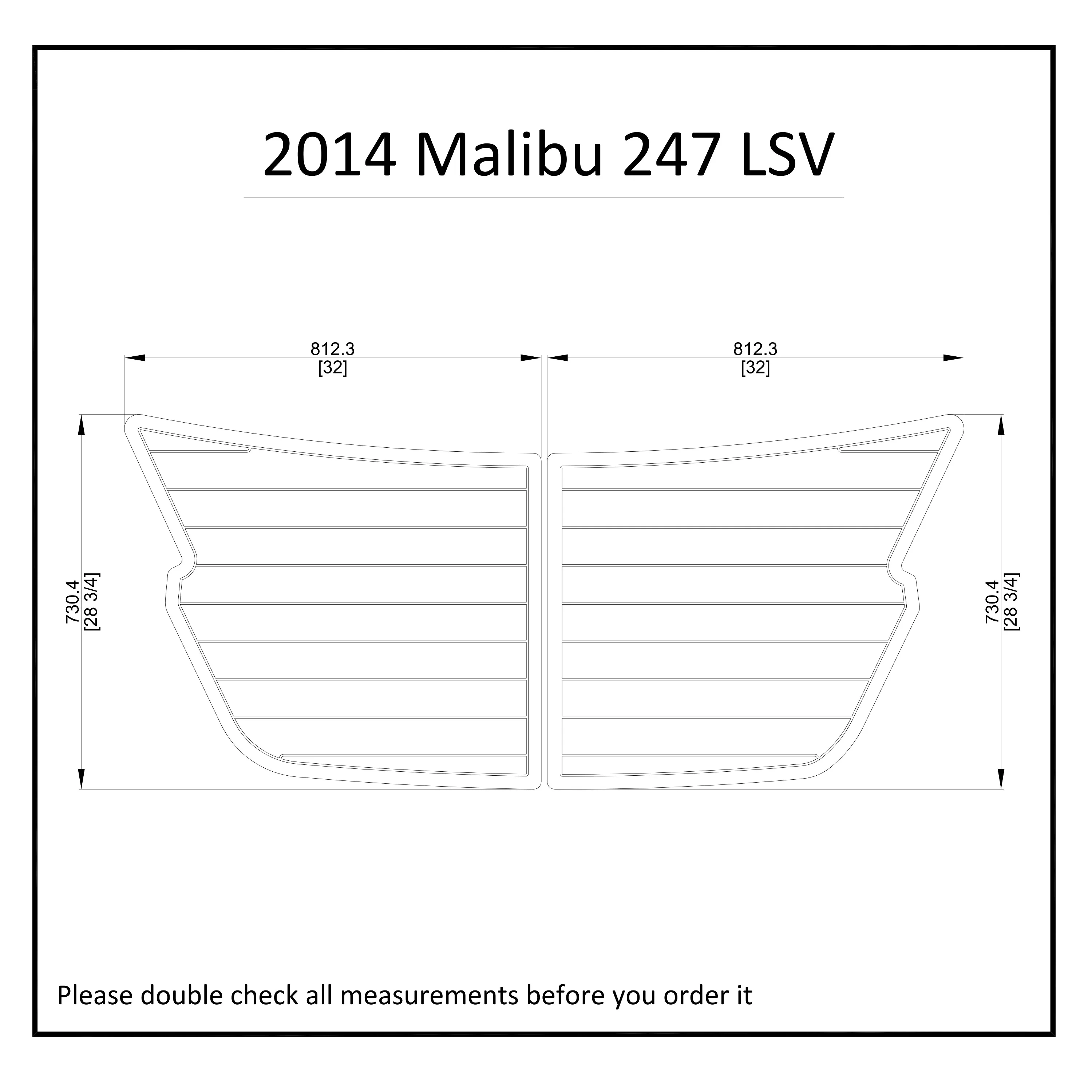 

2014 Malibu 247 LSV Swim Platform Boat EVA Faux Foam Teak Deck Floor Pad