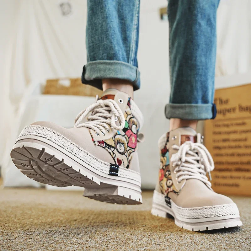 Мужские ботинки Martin осенние высокие в британском стиле уличные боевые пустынные