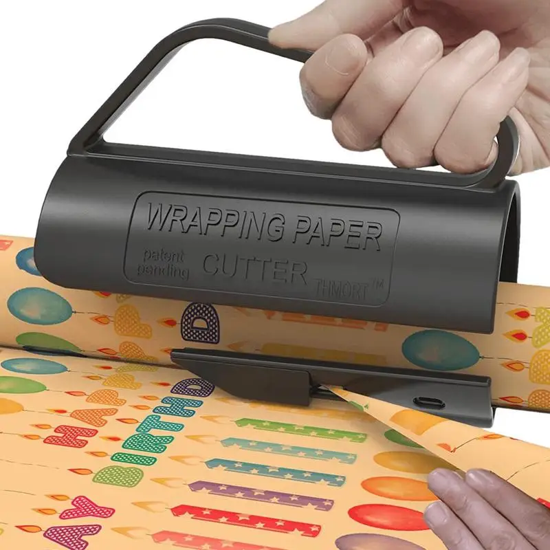 

Wrapping Paper Cutter Cardstock Crafting Cutting Tool Craft Paper Roll Sliding Line Cut Trimmer With Handle For Birthday Holiday