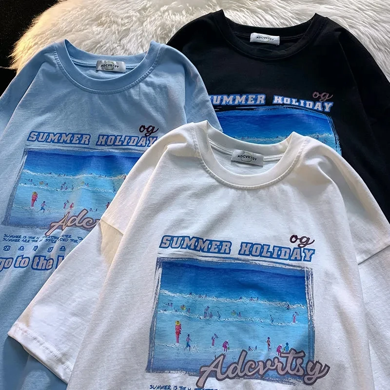 

Aesthetic women T-shirt Harajuku Y2K slim print vintage graphic clothes crop top E-girl tshirt tshirts tops tank Female t shirt