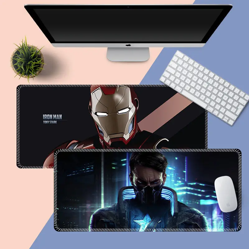 

Большой коврик для мыши Мстители Марвел браслет Капитан Америка Железный человек периферийный пользовательский Настольный коврик для ноу...