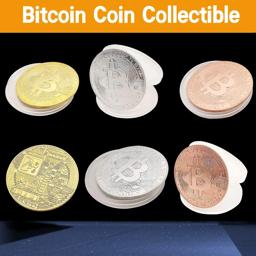 

1Pcs Creative Bitcoin Art Collectible Virtual Bitcoin Coin Collection Gift Physical Antique Imitation Commemorative Toy Coin 4CM