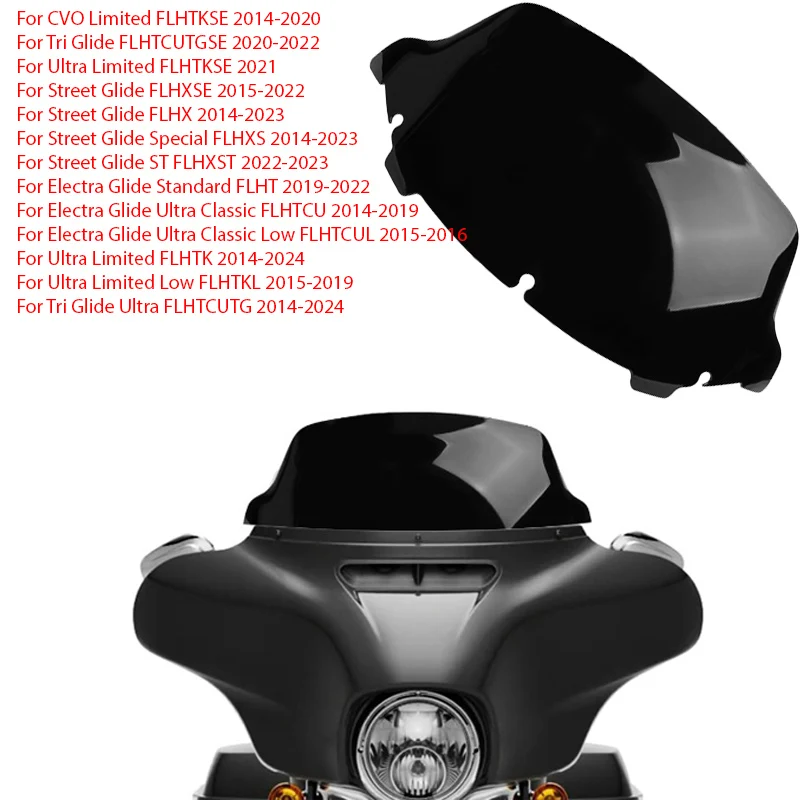 

Лобовое стекло для мотоцикла 10 дюймов, волнистое лобовое стекло для Touring Electra Glide Street Glide 2014 2015 2016 2017 2018 2019 2020 2021 2024