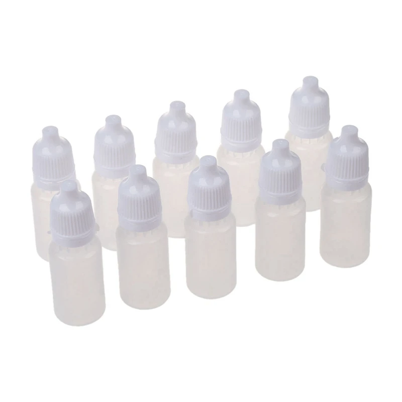 

20 Pcs 10 ML 1/3 OZ LDPE Plastic Childproof Dropper Bottles Oil Lotion