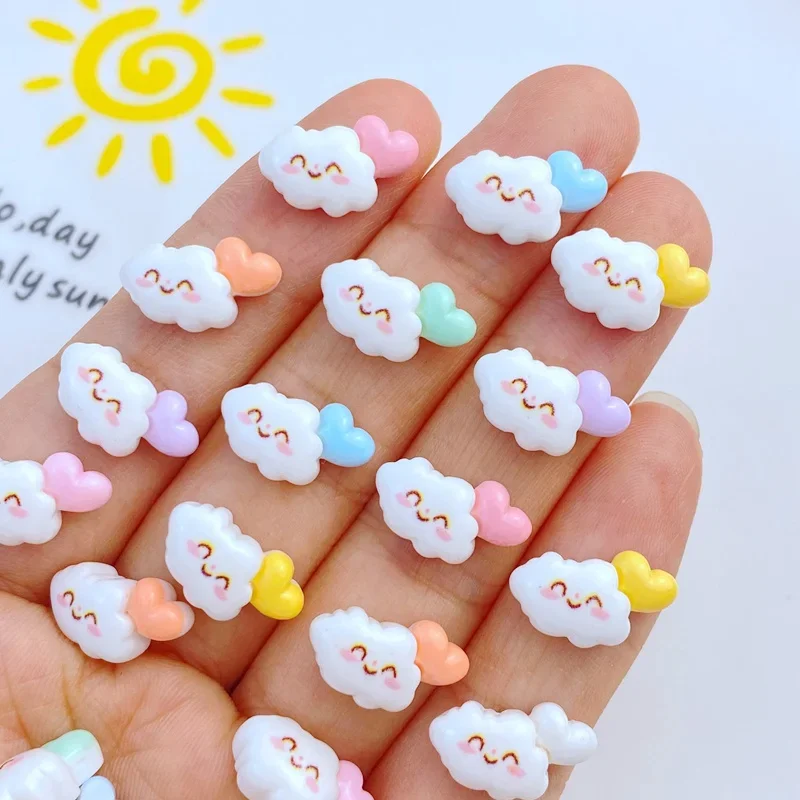 

30Pcs New Cute Resin 10*114mm Mini Clouds Series Flat Back Manicure Parts Embellishments For Hair Bows Accessories Free Shipping