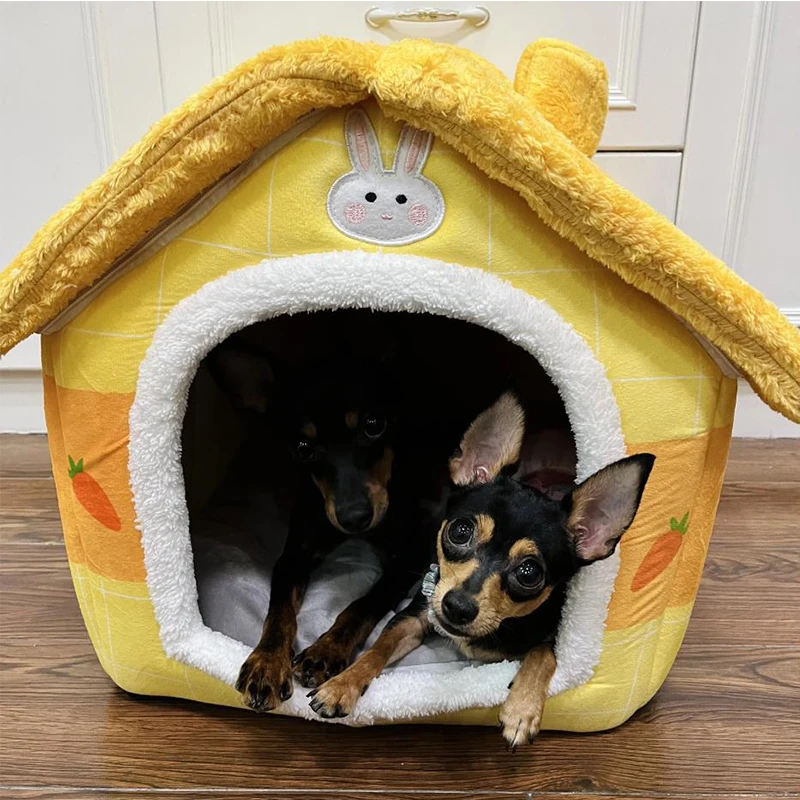 

Foldable Dog Bed Pet Cat House Winter Cat Villa Sleep Kennel Removable Warm Nest Enclosed Tents Cave Sofa Pet Supplies cama gato