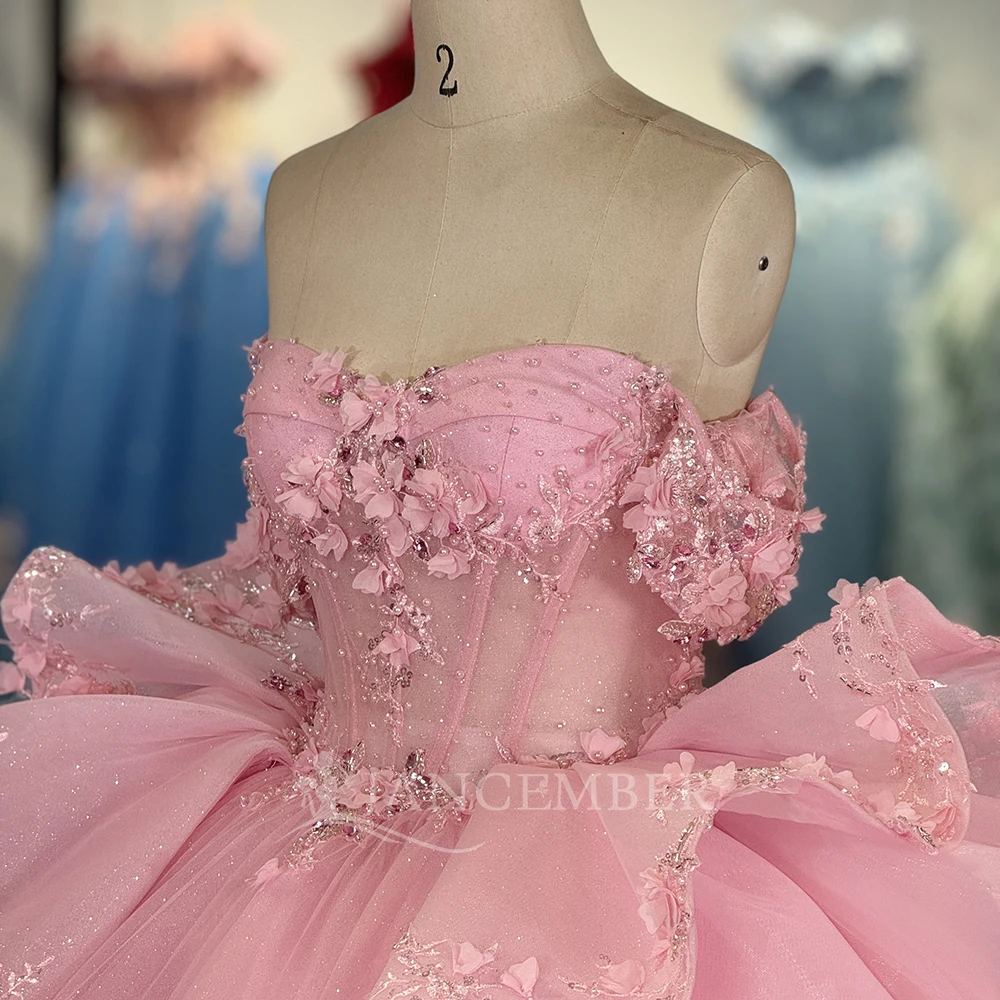 Фото Индивидуальные платья Quinceanera с кристаллами и кружевной аппликацией, платье для дня рождения, Vestidos De 15, длинные платья для выпускного вечера, платье quinceañeras №5