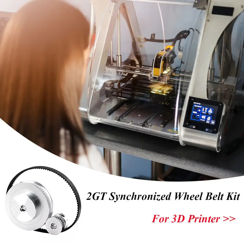 

3D Printer Parts 3D Printer Accessories Synchronized Wheel Belt Kit Timing Belt Transmission Kit Timing Pulley
