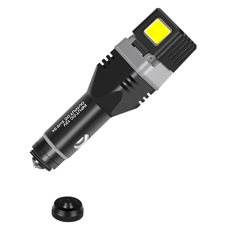 

Dual Light Source Car Charger Side Magnet Life Hammer Flashlight Charging Model Multi Interface