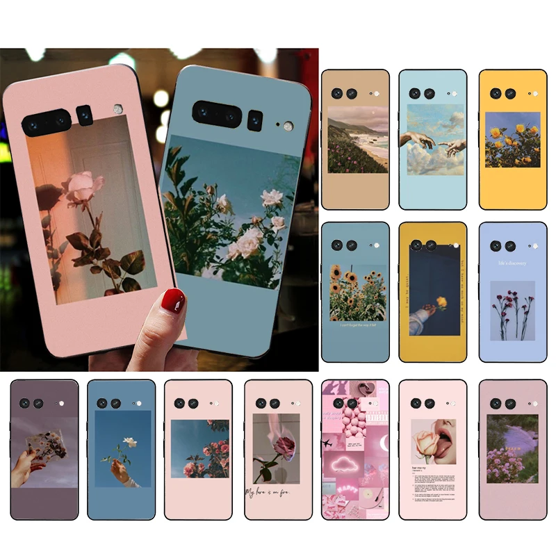 

Phone Case for Google Pixel 7 Pro 7 6A 6 Pro 5A 4A 3A Pixel 4 XL Pixel 5 6 4 3 XL 3A XL 2 XL Aesthetic Art Yellow flower Rose