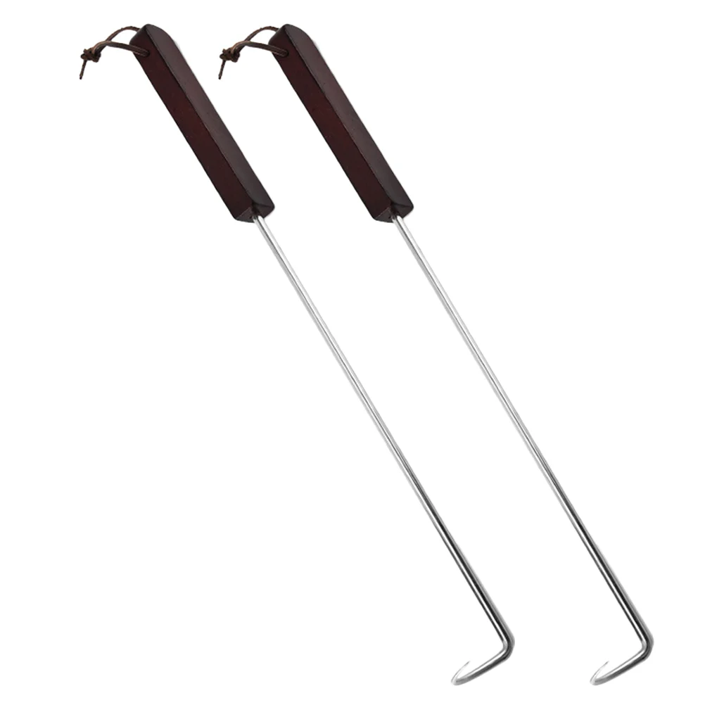 

Skewers Bbq Meat Fork Stainless Steel Barbecue Hook Camping Turner Campfire Steak Grilled Sticks Needle Metal Safety Flat