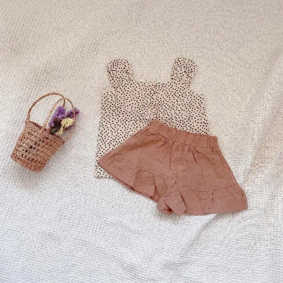 

VIDMID Летний Новый Стиль Маленькая Маргаритка девочка малыш маленький свежий клетчатый костюм из двух частей P6545