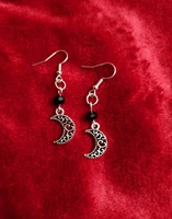 crescent moon earrings gothic moon earrings