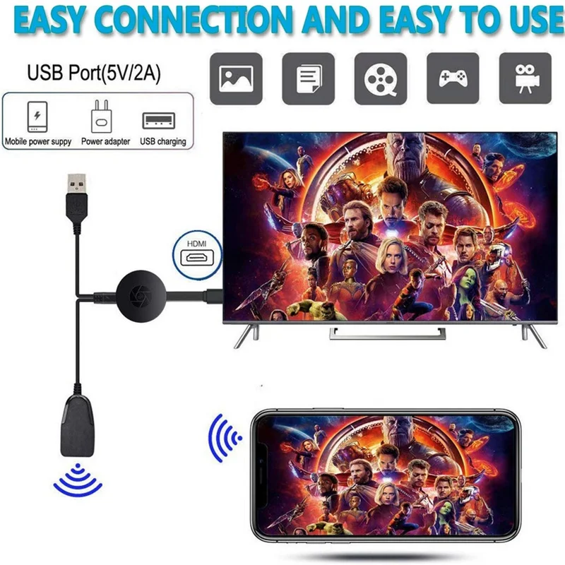 TV Digital Wireless WiFi Mirroring Cable HDMI-compatible Adapter 1080P Display Dongle For IPhone Samsung Huawei Android Phone |