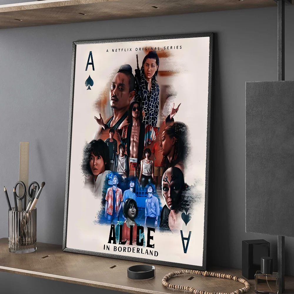 Hot TV Alice In Borderland Anime Posters Sticky Waterproof Paper Sticker Coffee House Bar Kawaii Room Decor