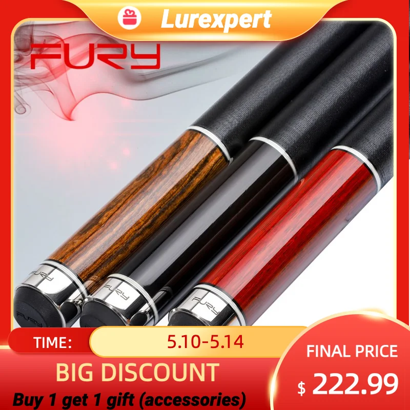 

FURY Pool Cue NA4-6 Billiards 11.75mm 12.75mm Tiger Tip Special Selected Maple Shaft Billiard Cue Stick Classic Rared Wood