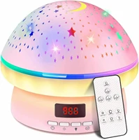 timer 360 degree rotation star projector led night light with remote for girls