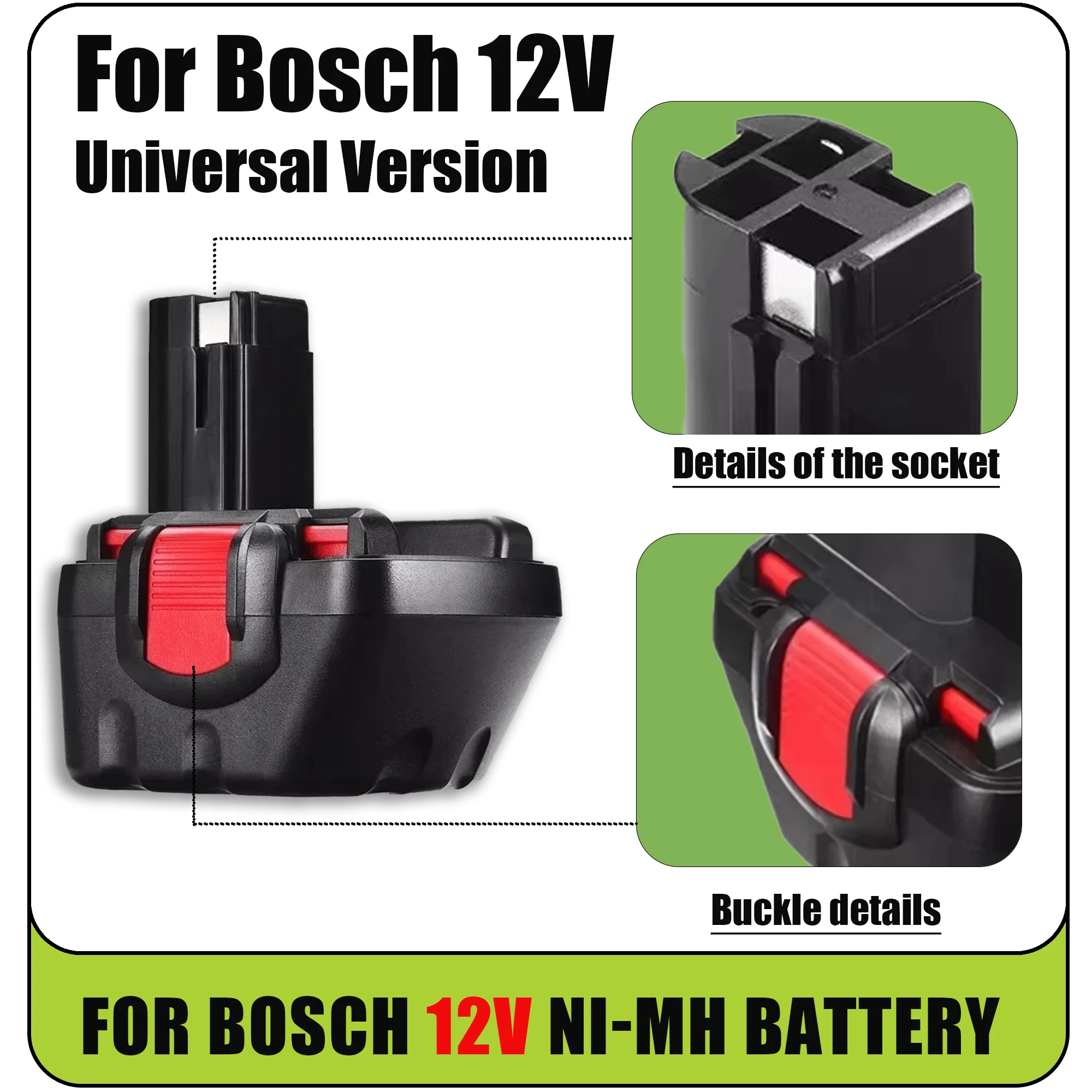 Фото 2025 Горячая аккумуляторная Ni-MH отвертка Bosch 12 В, 12 В, PSR, BAT043, BAT045, BAT046, BAT049, 2607335273, 2607335274 №5