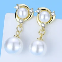 yanhui new pearl earrings genuine real tibetan silver pearl drop earrings 925 jewelry for wemon wedding pearl charm earrings
