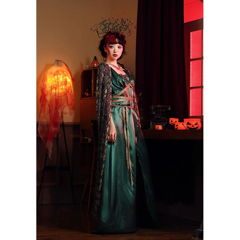 Хэллоуин Древнегреческий Миф Медуза Змея Косплей Аниме Костюм для Женщин