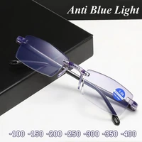 myopia glasses women anti blue light rimless glasses classical comfortable ultralight eye glasses 0 to 400