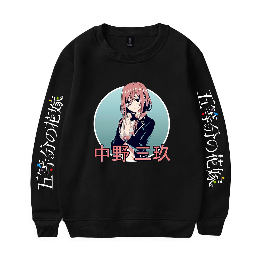 

Женская одежда, прекрасные квинтуплетки Nakano Толстовка Miku, женский и мужской свитшот с круглым вырезом, женские уличные Топы