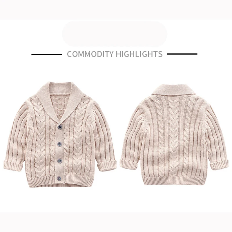 Вязаное пальто для маленьких мальчиков и девочек Детский свитер вязаные