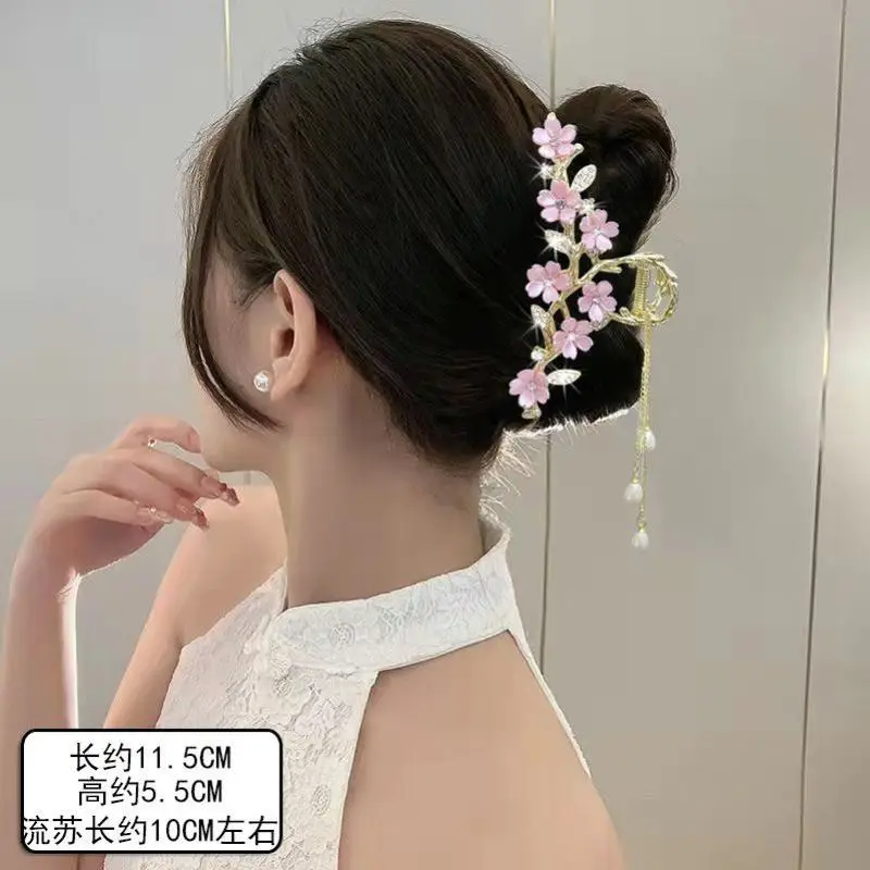 Новинка китайский стиль роскошная вышитая заколка с листьями и акулами