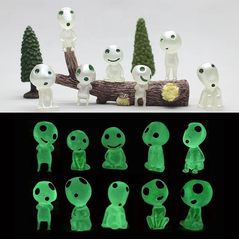 

Ghibli Kodama Tree Spirit Princess Mononoke Mini Action Figure Glow in dark Luminous Elf Tree Dolls Cartoon Figurines Mini Toys