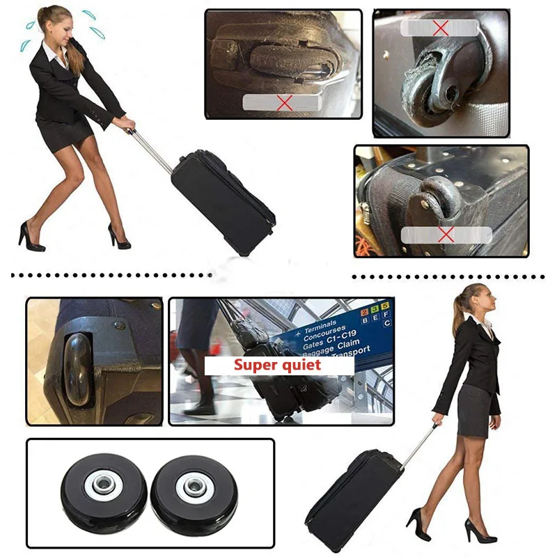 

New Trolley Case Universal Wheel Accessories 50-64mm New Practical Password Suitcase Wheel Caster Maintenance Shock Absorption