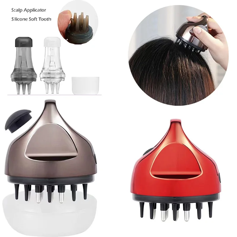 

Electric Scalp Applicator Comb For Hair Scalp Treatment Essential Oil Liquid Guiding Comb Hair Growth Serum Oil Apply Hair Care
