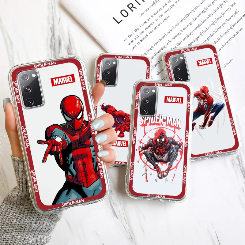

Marvel Superhero Spider man For Samsung A53 A52 A54 A13 A12 A32 A71 A33 A73 A72 A51 A23 A03 5G Transparent Phone Case Cover