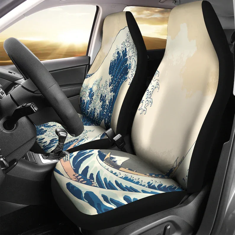 

The Great Wave off Kanagawa Car Seat Covers, Custom Made Cover Car Lover Gifts ideas