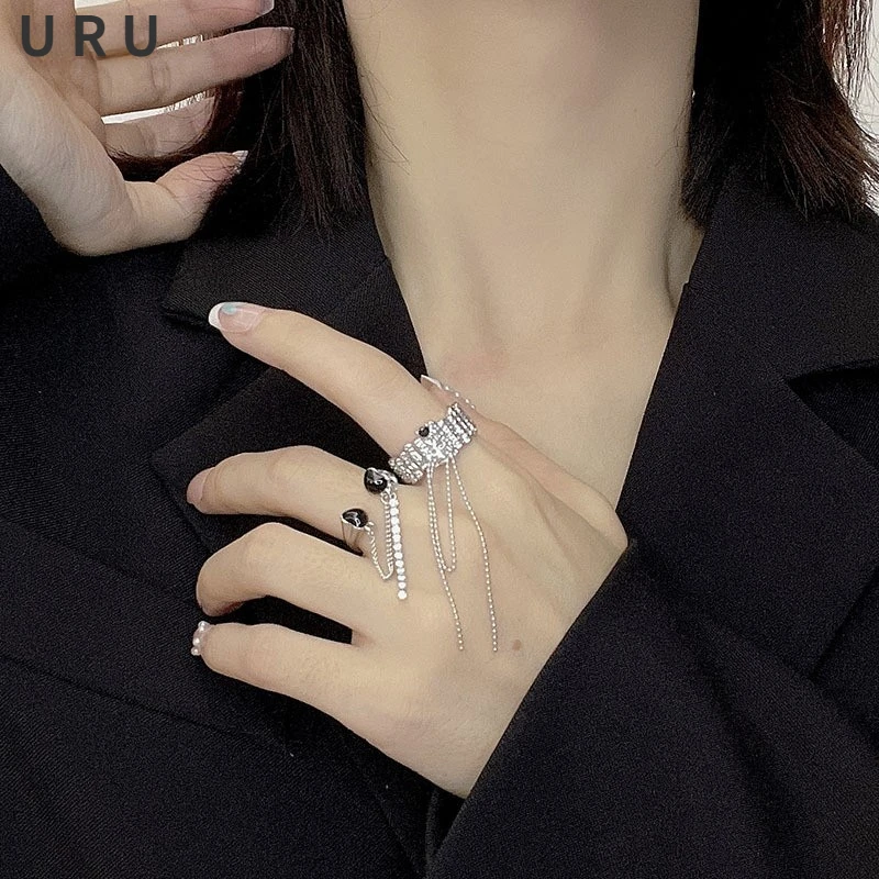 

Fashion Jewelry Silver Plated Tassel Ring Delicate Design Hot Selling Geometric Finger Ring For Women Accessories Gifts