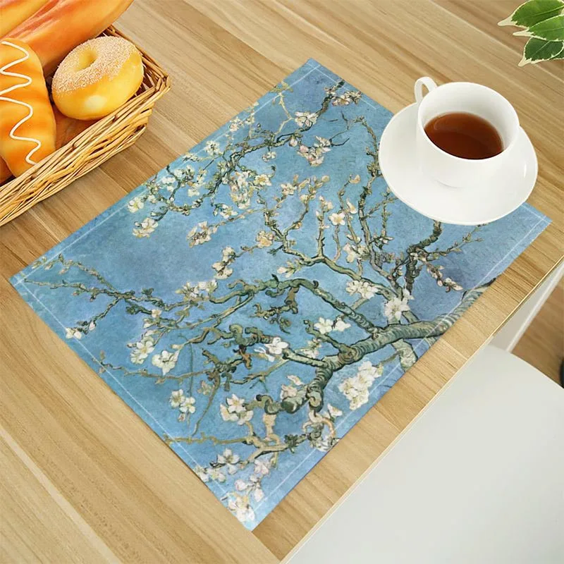 

Льняные коврики для обеденного стола "Звездная ночь" 30x40 см