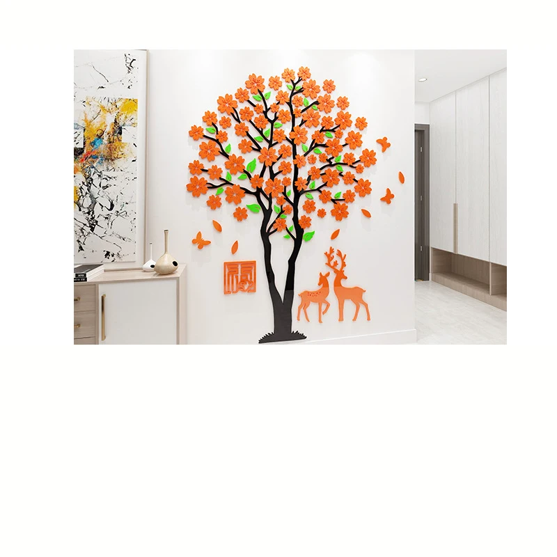 

Big Tree 3D Three-Dimensional Acrylic Custom Living Room Sofa TV Background Wall Sticker Bedroom Decoration Stick