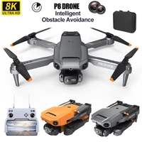 new p8 rc drone with 8k camera obstacle avoidance folding drone hd 8k aerial photography quadcopter toy remote control plane