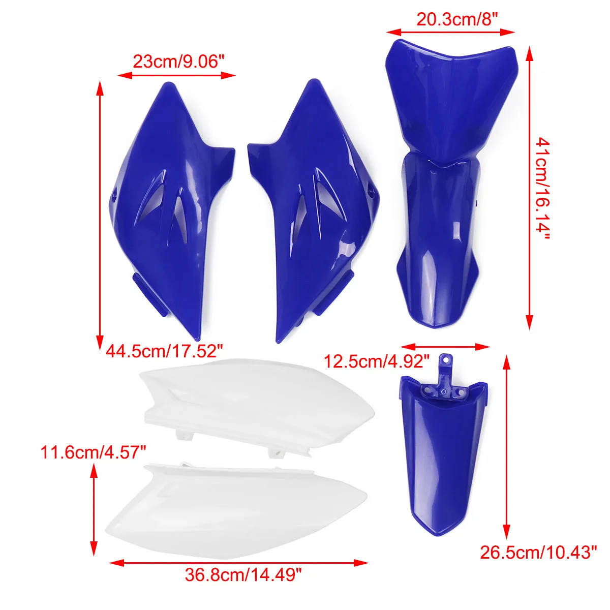 Комплект пластиковых обтекателей для переднего и заднего крыла мотоцикла Yamaha TTR50
