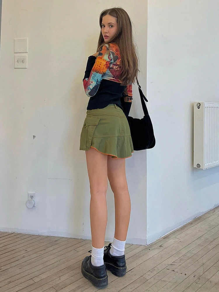 Юбка-карандаш Женская плиссированная с низкой талией и карманами - купить по