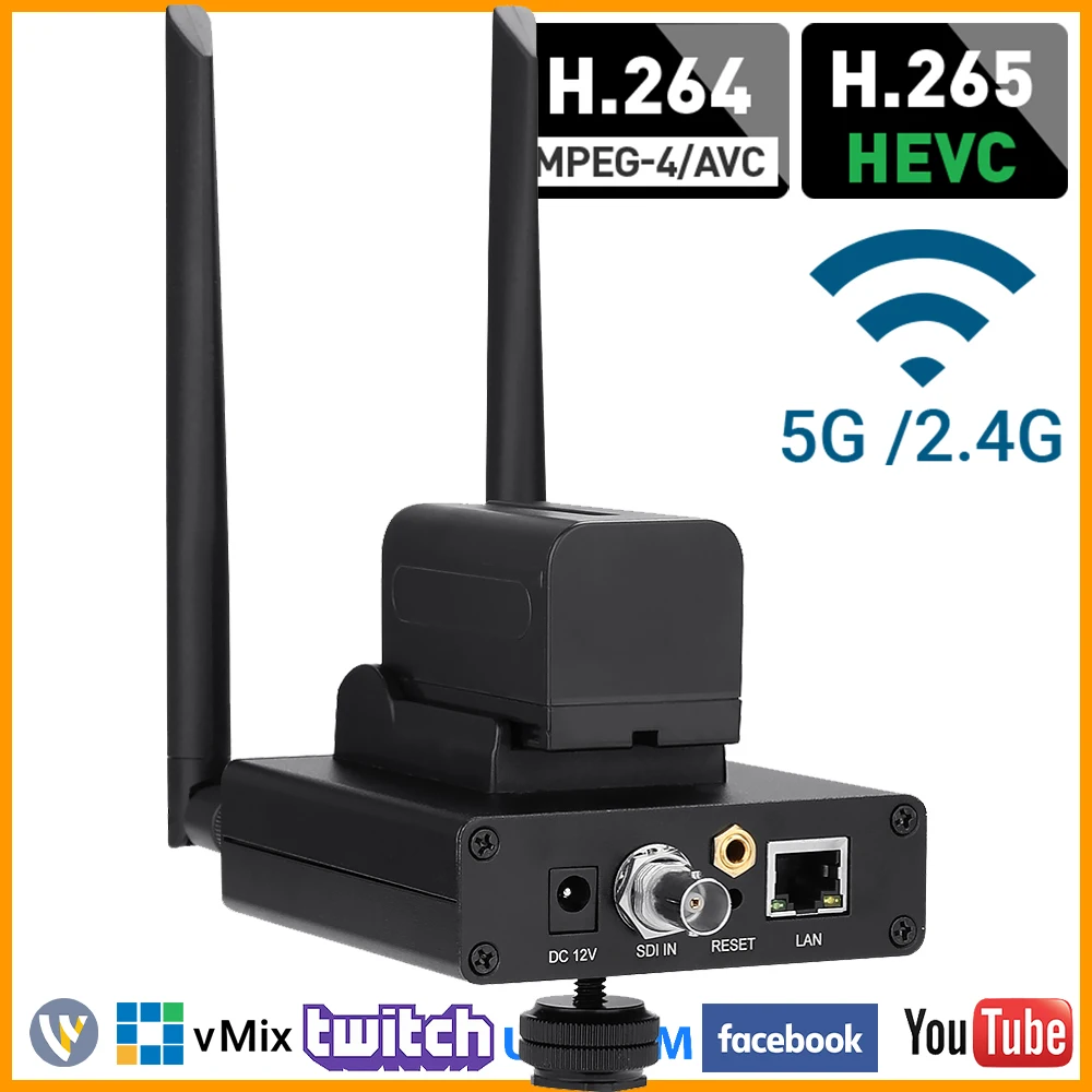 

HEVC H.265 H.264 HD 3G SDI to IP Encoder SDI RTSP RTMP SRT Streaming Encoder HD-SDI 3G-SDI Transmitter Support Battery for Live